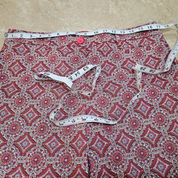 Women's Talbots Ankle Pants Geometric Shades of Pink Size 12 - Picture 3 of 7